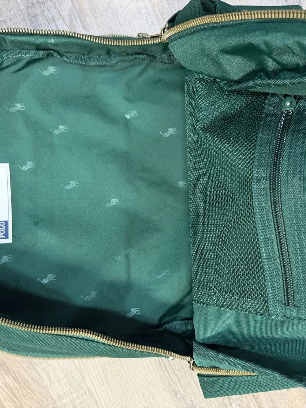 Ralph Lauren Dark Green Canvas Polo Backpack with Embroidered Patches
